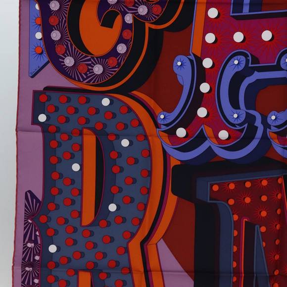 HERMES Carre 90 Scarf ""ELECTRIQUE"" Silk Red Auth am6235 - Picture 5 of 14